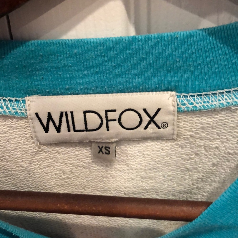 Wildfox white and teal sweatshirt - Picture 2 of 2